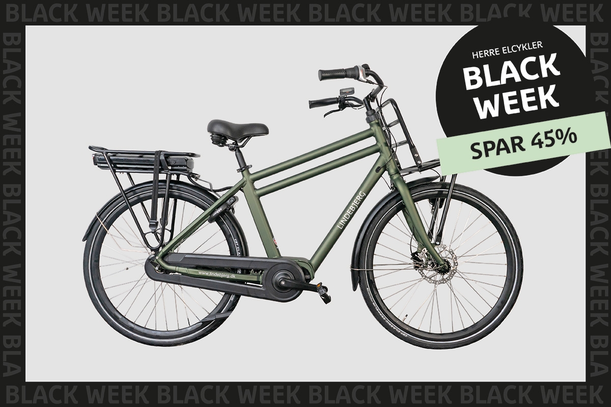 Lindebjerg 28\'\' Elcykel Cargo Long Range H - Mat Grøn