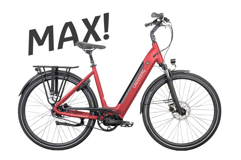 Lindebjerg 28\'\' Elcykel - Center Royal MAX, Mat rød