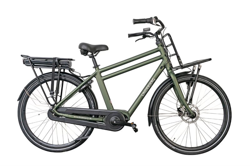 Lindebjerg 28\'\' Elcykel Cargo Long Range H - Mat Grøn