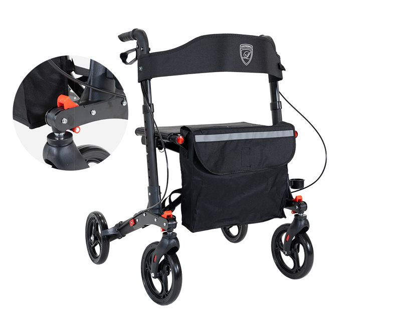 Lindebjerg Rollator - Smart klik - HF-150 - Sort