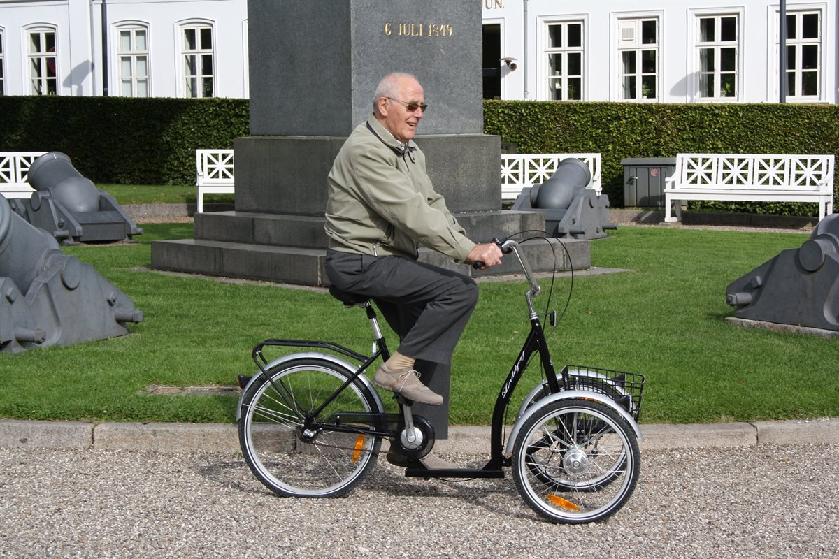 Senior elcykel F. God balance ved start/stop. 3 Hjul